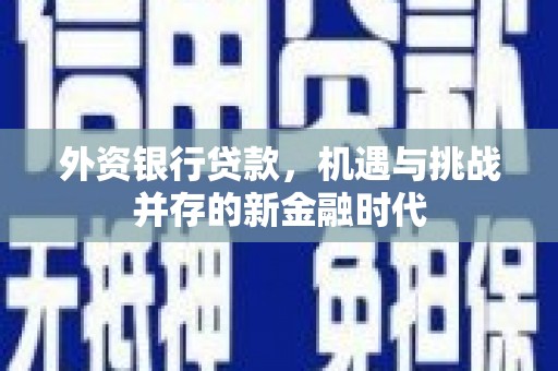 革吉外资银行贷款，机遇与挑战并存的新金融时代