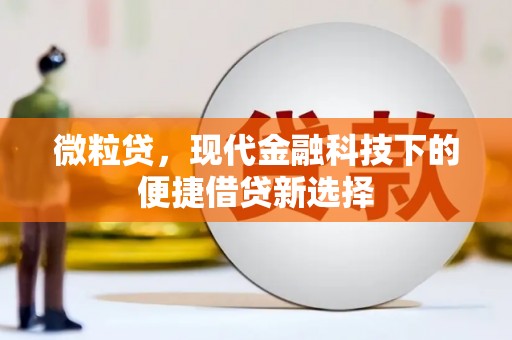 革吉微粒贷，现代金融科技下的便捷借贷新选择