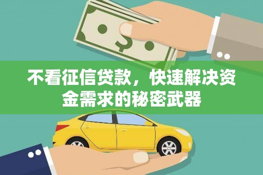 革吉不看征信贷款，快速解决资金需求的秘密武器