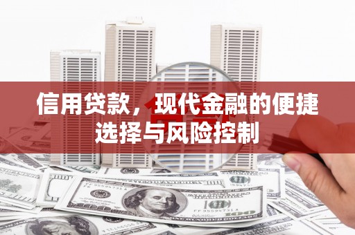 革吉信用贷款，现代金融的便捷选择与风险控制