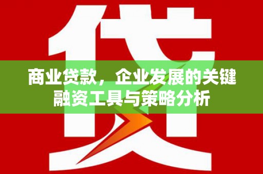 革吉商业贷款，企业发展的关键融资工具与策略分析