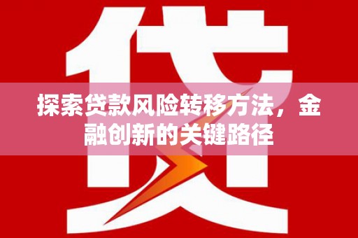 革吉探索贷款风险转移方法，金融创新的关键路径