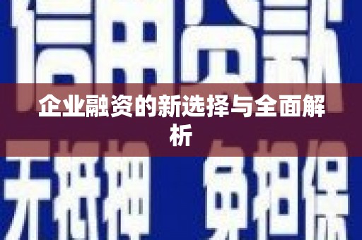 革吉企业融资的新选择与全面解析